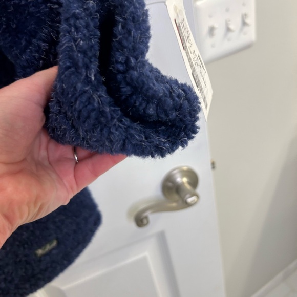 Woolrich Pullover 1/4 Zip Waffle Knit Fleece Top Blue Men's Medium New With Tags - Picture 7 of 9